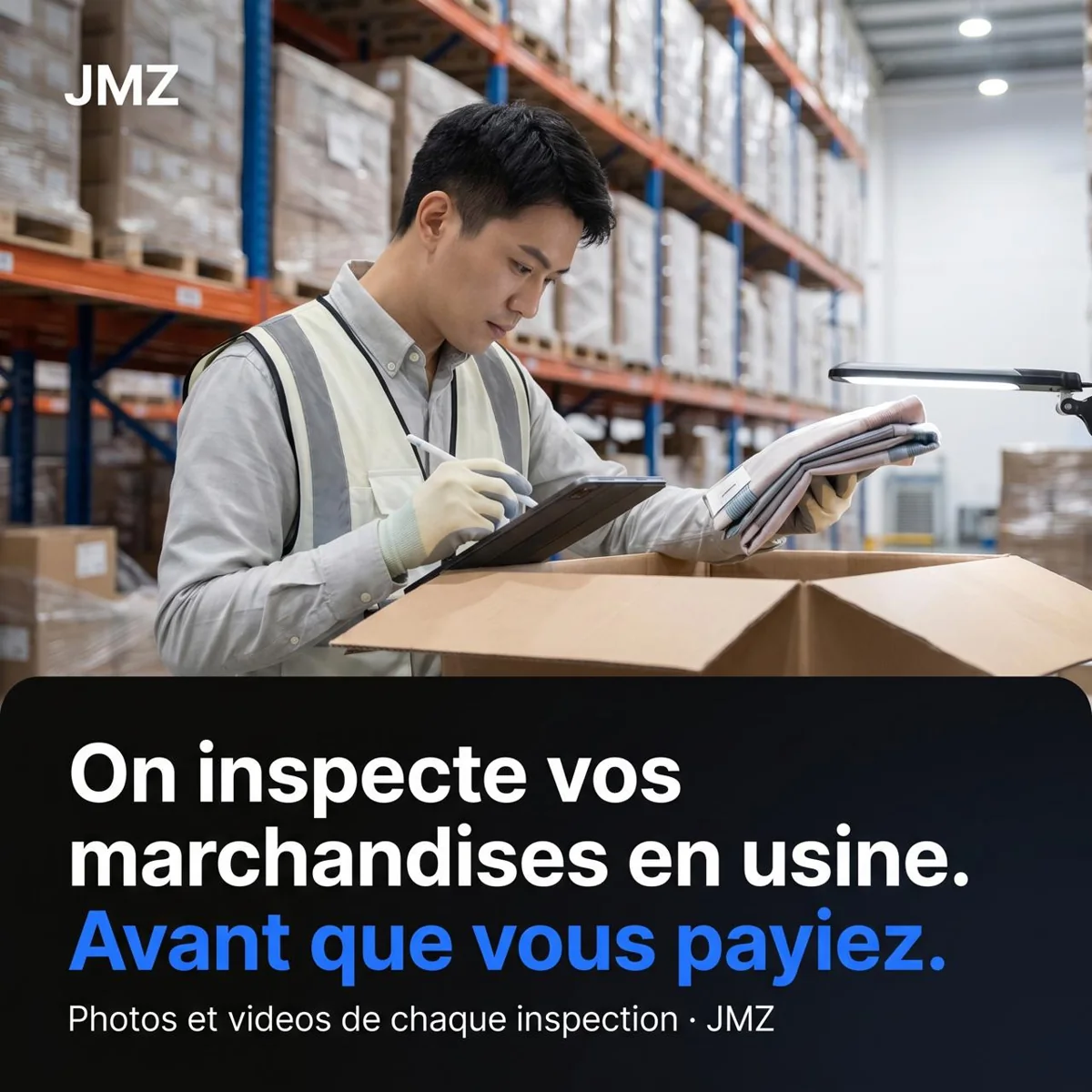 Inspection qualité des marchandises en usine par JMZ